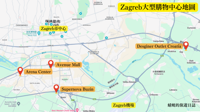 zagreb shopping mall map