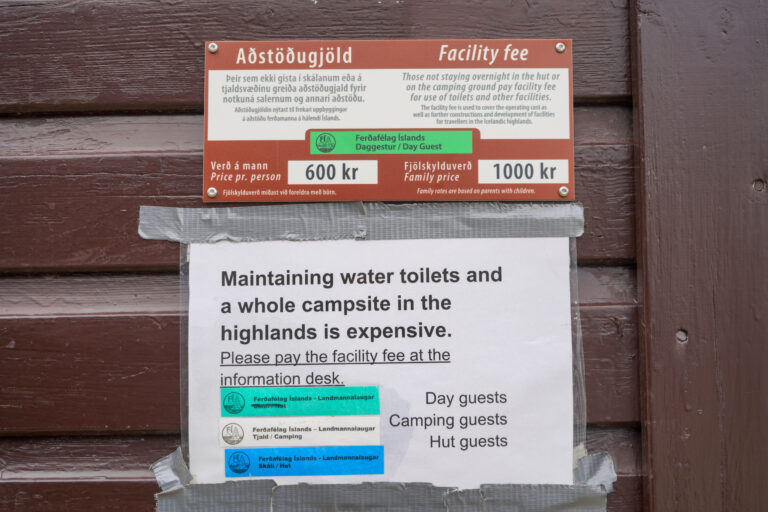 landmannalaugar toilet fee