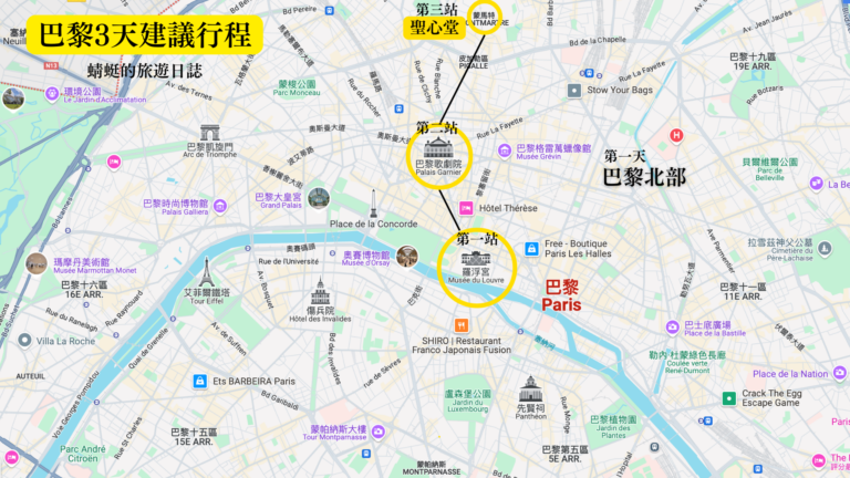 巴黎3天建議行程