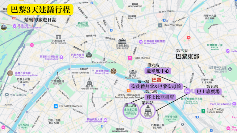 巴黎3天建議行程