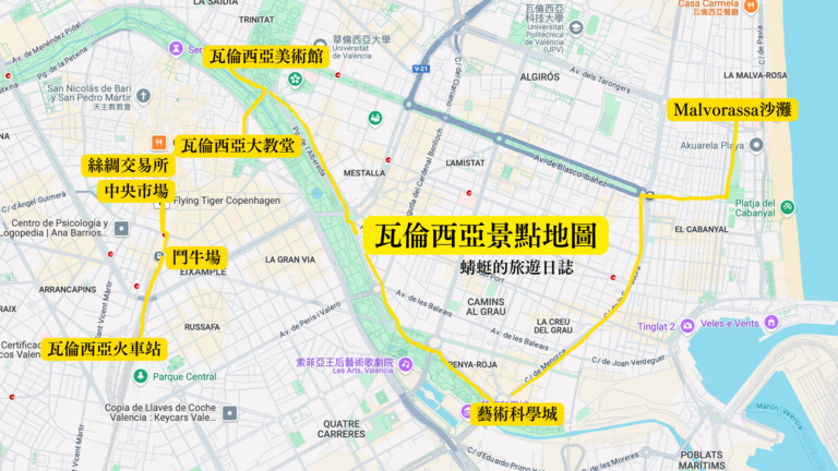 瓦倫西亞景點地圖