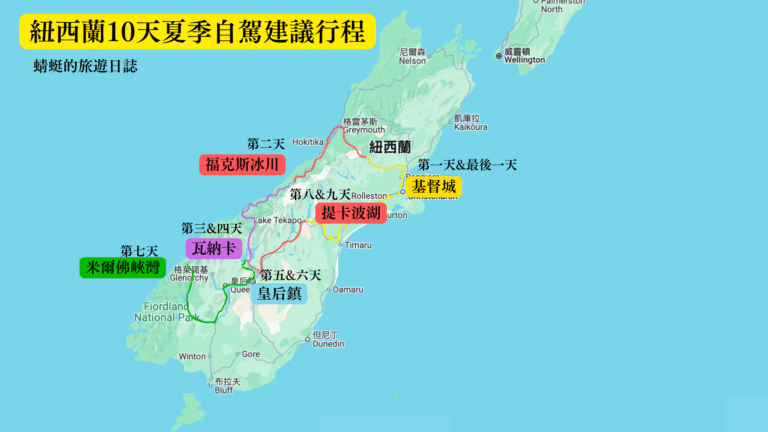 紐西蘭10天夏季自駕建議行程