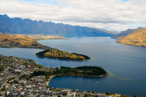View from Bobs Peak after taking Skyline in Queenstown, New Zealand