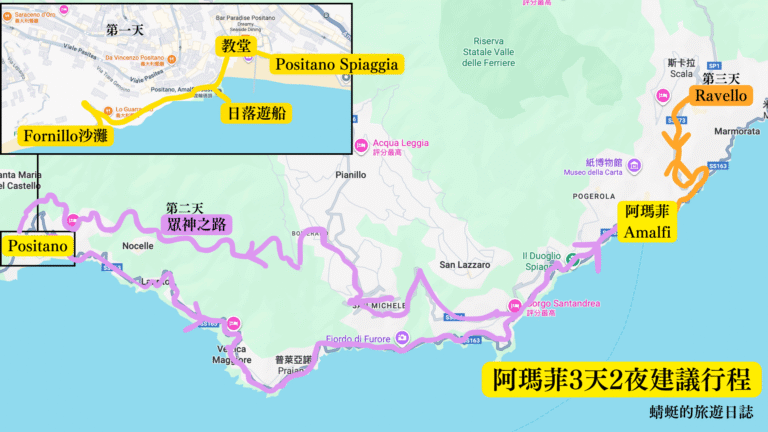阿瑪菲3天2夜建議行程